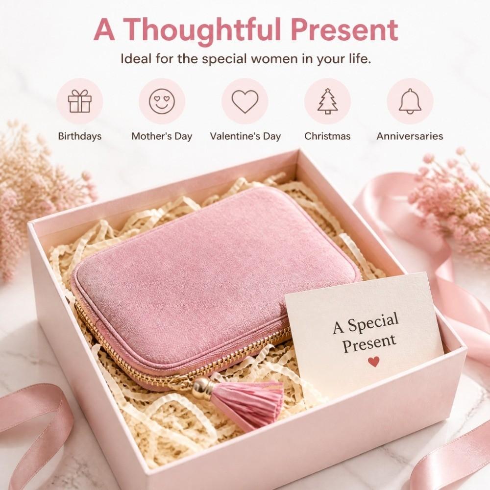 6 Layer Travel Jewelry Case Chenier Jewelry Storage Pouch Women Coin Purse Travel Commuting Daily