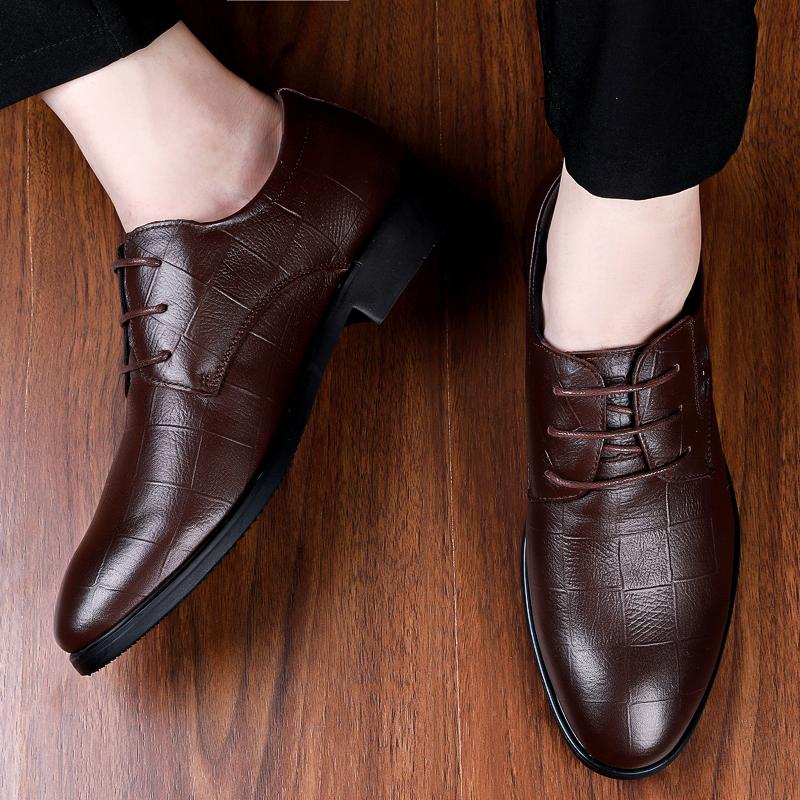 Luxury Brand Men Genuine Leather Business Dress Shoes Fashion Casual Tooling Derby Shoes Fashion Outdoor Walking Oxford Shoes