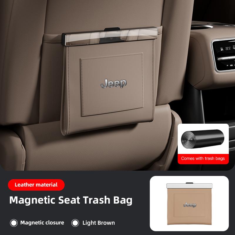 Car Seat Back Trash Bag Interior Storage Accessories For Jeep Grand Cherokee Wrangler JK Gladiator Compass Renegade Wagoneer AKW1