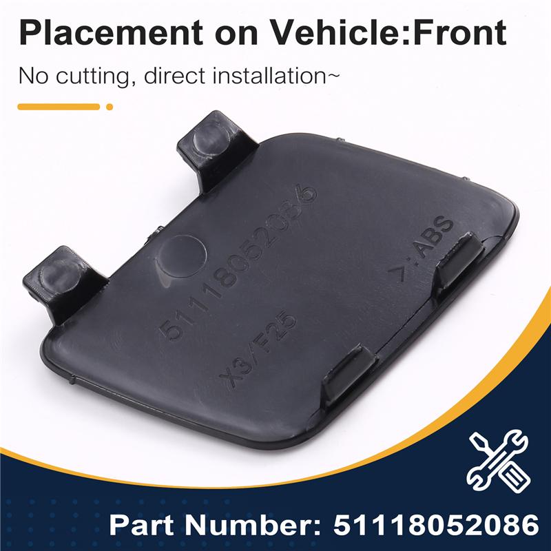 Lid For BMW F25 X3 2011- 2014 Tow Hook Eye Cover Cap Front Bumper Replacement Part 51118052086