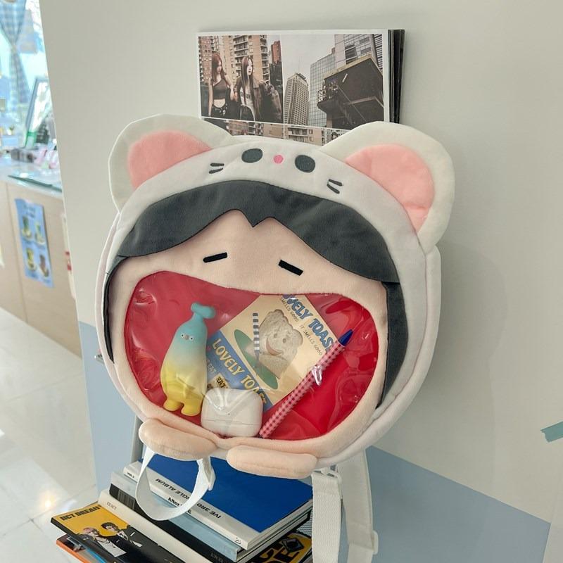 Super glücklich süßer großer Mund transparent weiches Lächeln Rucksack neue Cartoon Mädchen Tasche