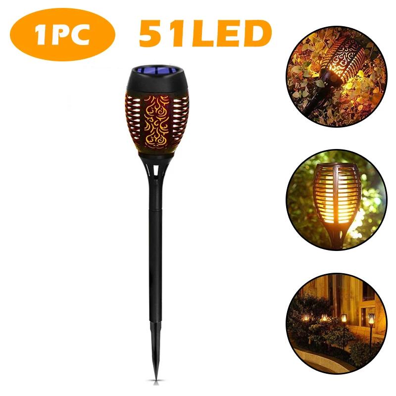 1-4PCS 96 LED Outdoor Solar Torch Lights Waterproof Garden Patio Flickering Dancing Flame Lamp  Lawn Path Yard Patio Floor Lamps