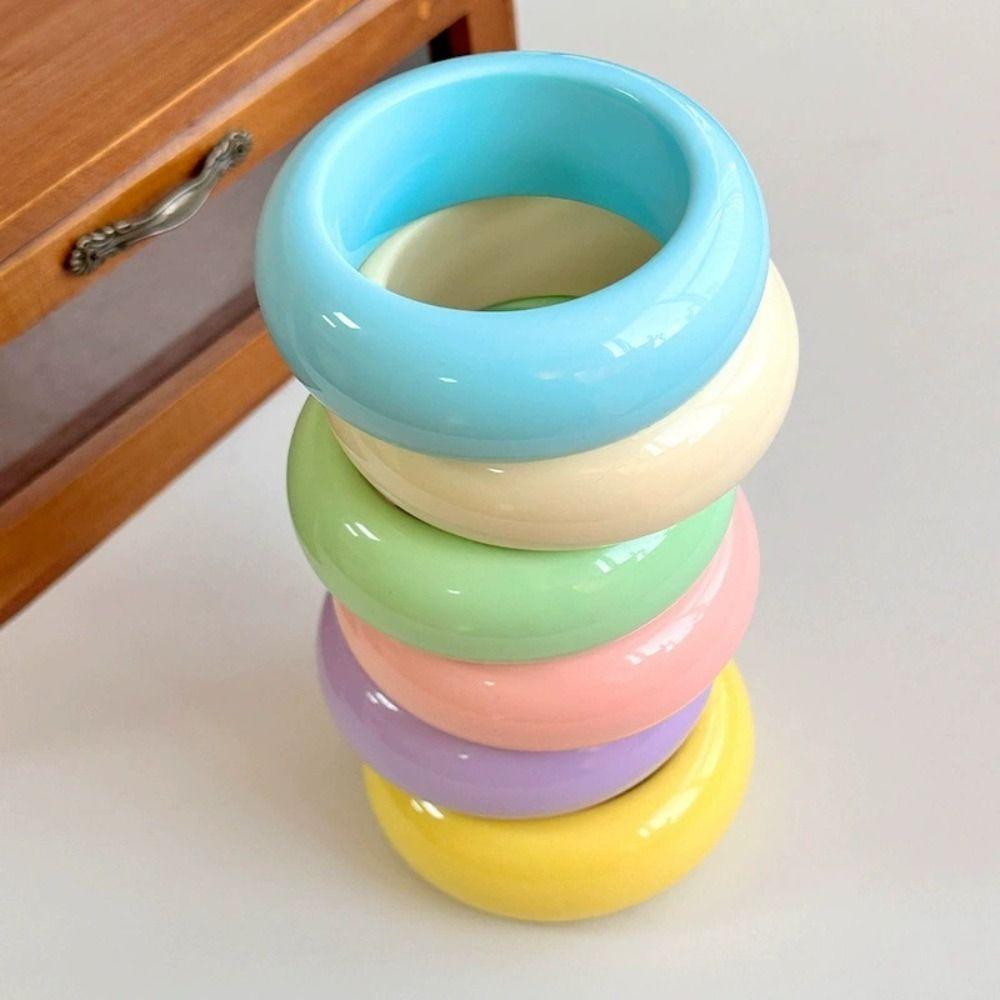 Bohemian Round Wide Bracelet Europe American Style Retro  Hand Ring Unique Acrylic Bangle  Women