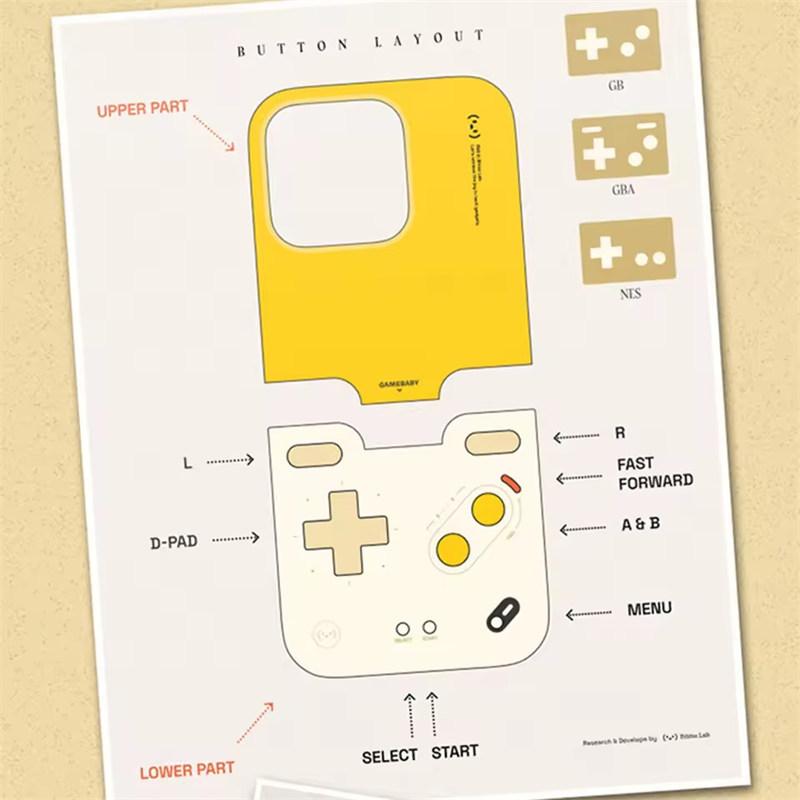 Phone Case Custom Gamepads For iPhone 16 15 Pro Max Retro Handheld Game Console support GB GBC NES Layout Case