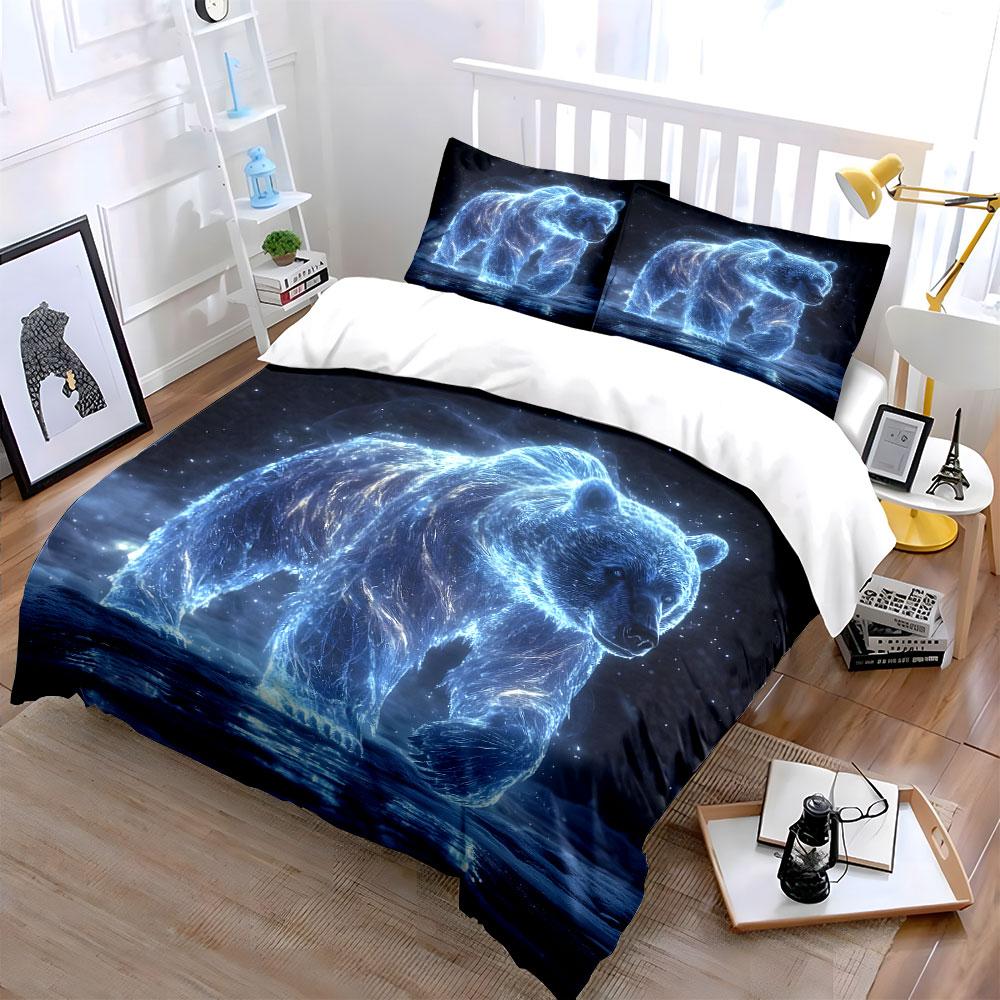 Sparkling Celestial Bear. Bedding Sets Duvet Covers Pillowcases(1* Duvet Cover 2* Pillowcases Without Duvet Insert)