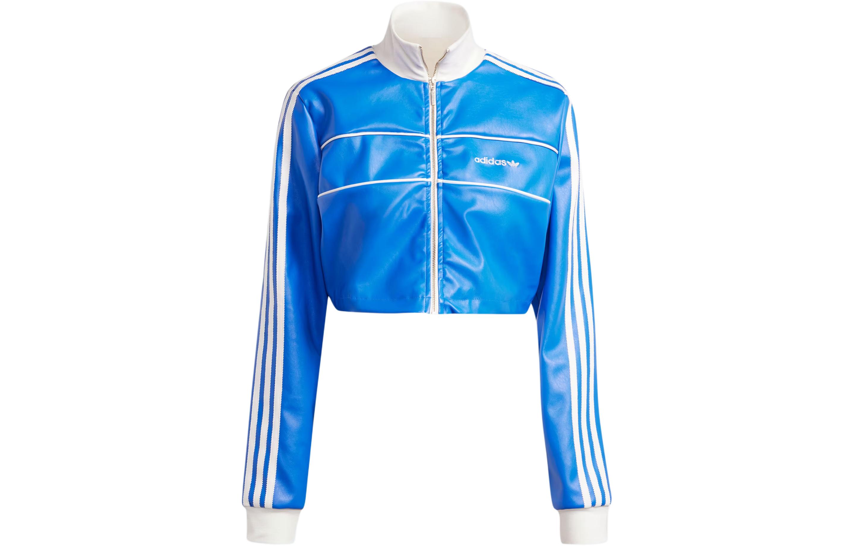 Adidas Originals Premium Cropped Track Top Crop Top Women s Blue IN0815 XXS