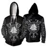 New Tattoo Printed Sweatshirt 3d Zipper Hooded Sweatshirt