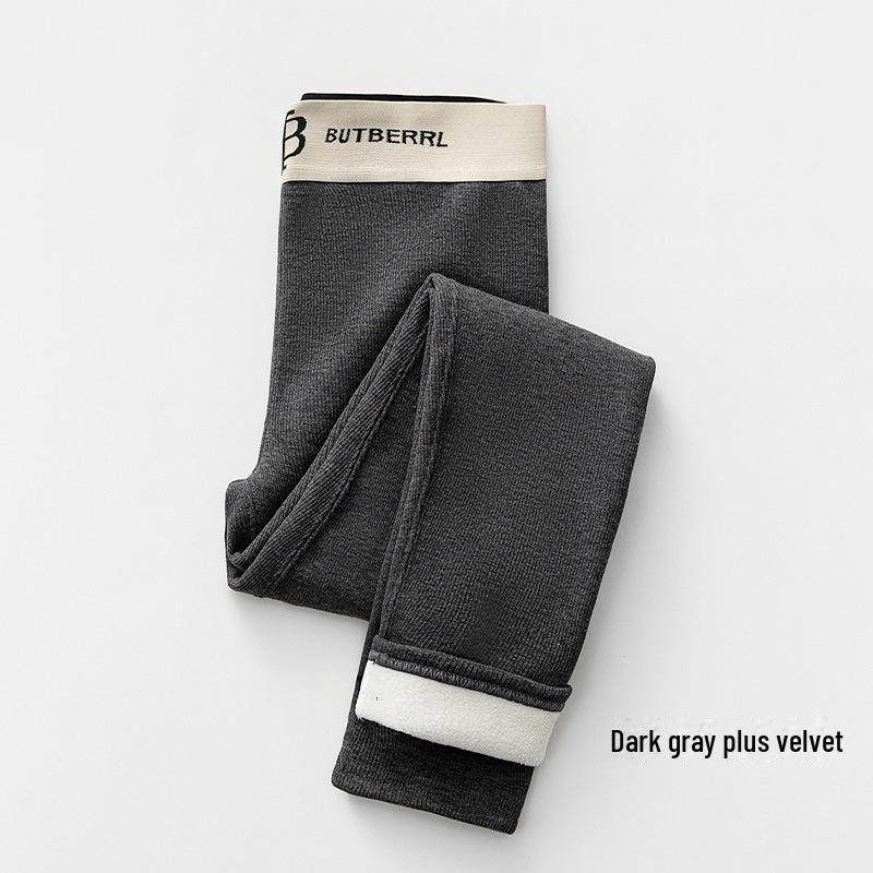 Samtverdickte Winter-Leggings: Warme, locker sitzende Bleistifthose mit hoher Taille