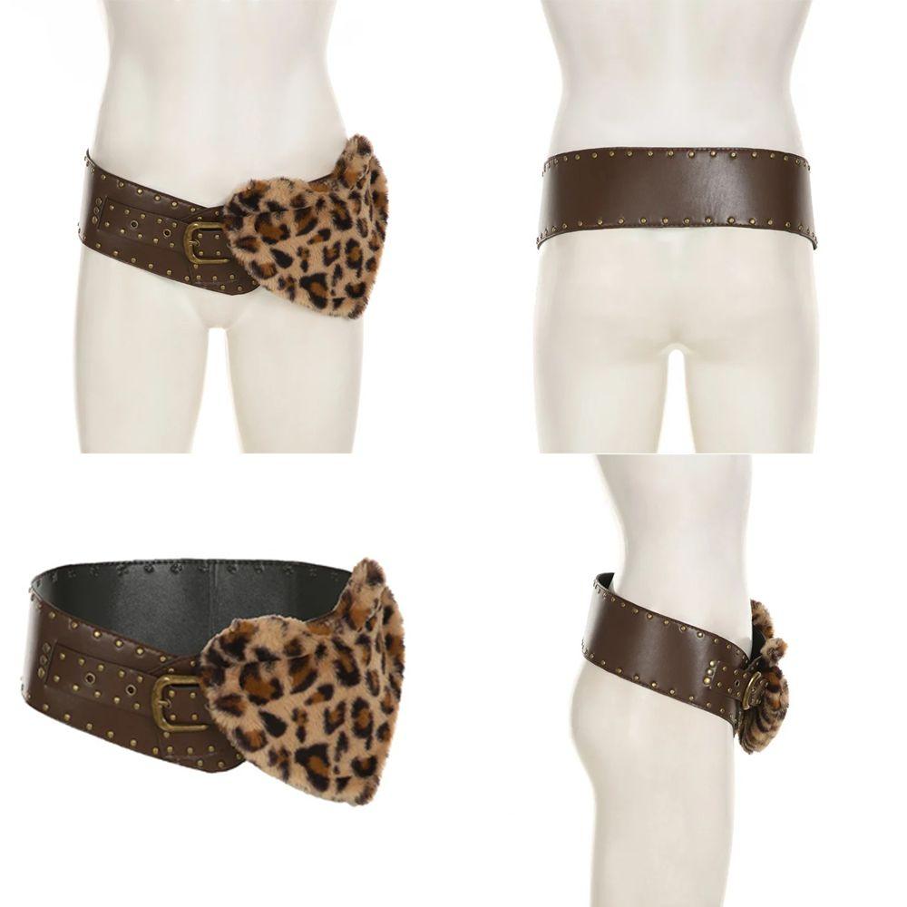 Retro Waistband Faux Fur Plush Belt Sexy Bandage Belt  for Women Trendy Accessories