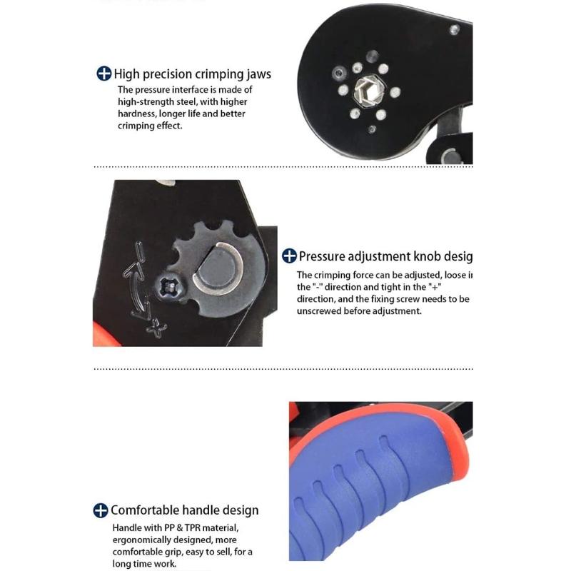 0.08-16mm² 16-6 Tubular Terminal Crimping Tools With 1200pcs/boxTerminals New Mini Pliers Precision Electrical Clamp Set