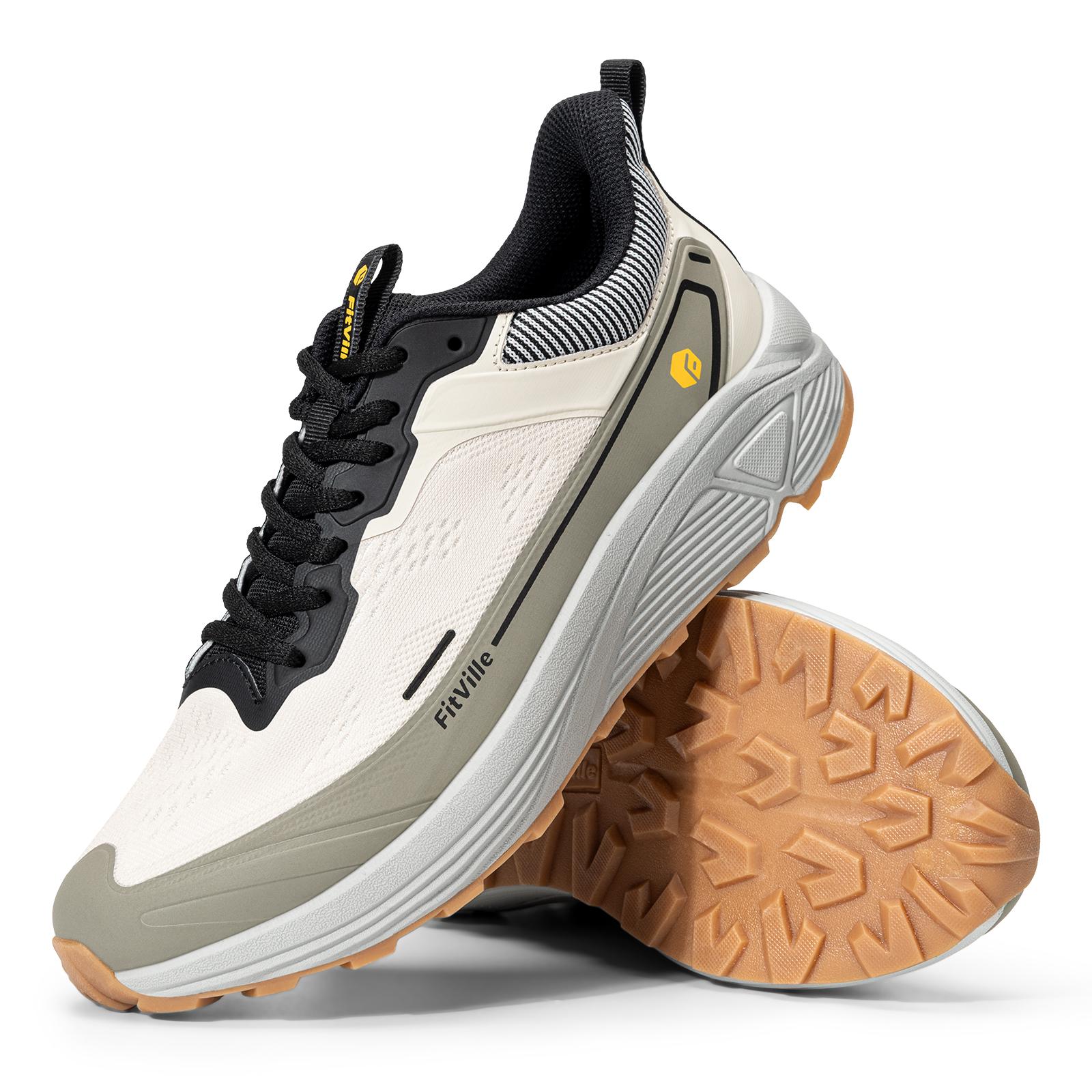 Men s Wide Fit Hiking Trail Running Shoes Anti Slip Wear Resistant Cushioned Sneakers with Arch Support 40