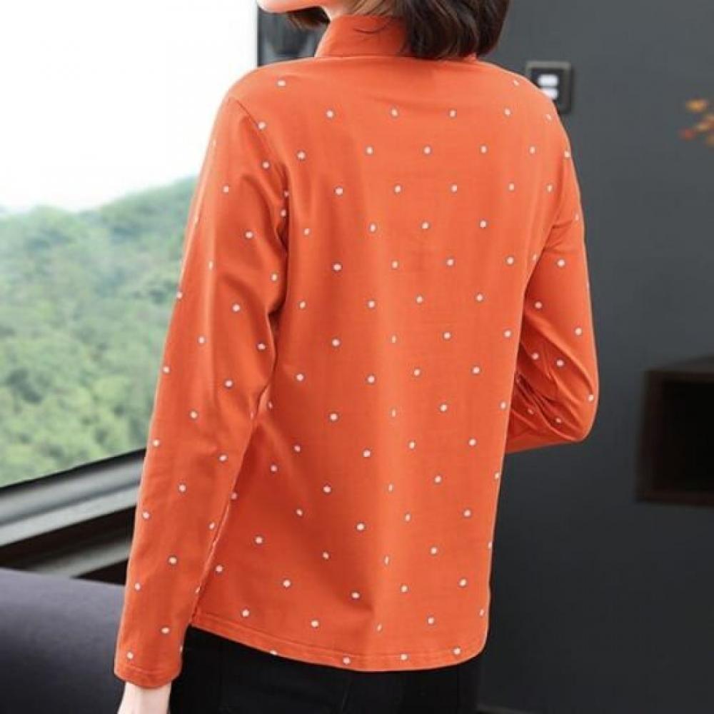 Navava NT2895 Snowflake PaTTern PoinT Collar Long Sleeve T shirT