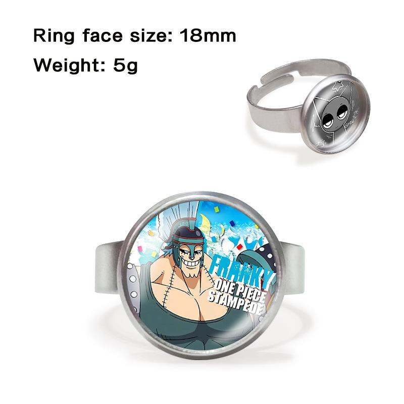 One Piece Anime Ring For Men Women Students Fashion Jewelry Accessories Pirate King Luffy Zoro Nami Cosplay Gift Gemstone