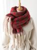 Women Winter Retro Knitted Scarf Headscarf Lady Men Casual Striped Print Tassel Thicken Warm Scarve Mujer Foulard Wrap Shawl New