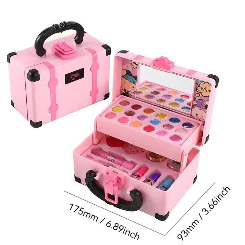Kids Makeup Cosmetics Playing Box Princess Makeup Girl Toy Play Set Lipstick Eye Shadow Safety Nontoxic Kids Toys For Girls