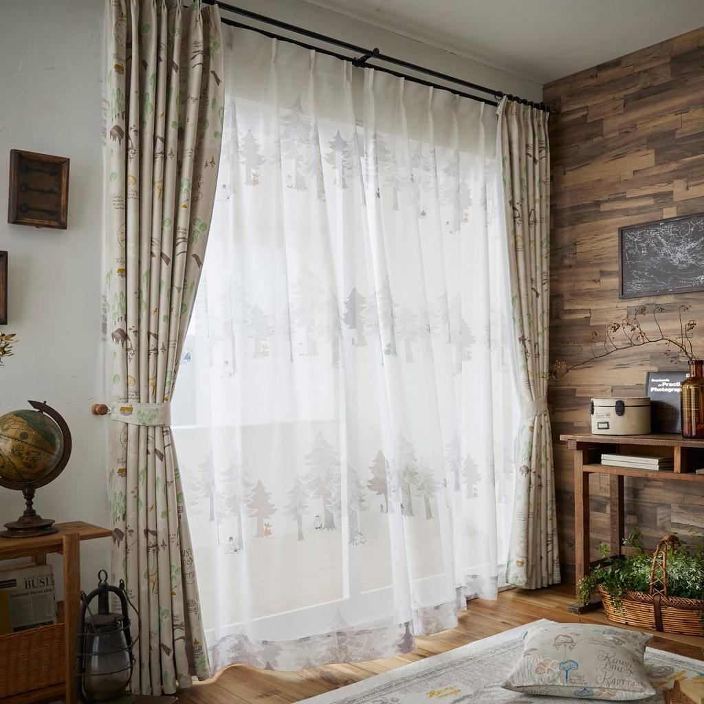 Suminoe MOOMIN Poot Border Voile Curtain Sheer 1 Piece 100 X 198cm GR 342-73883