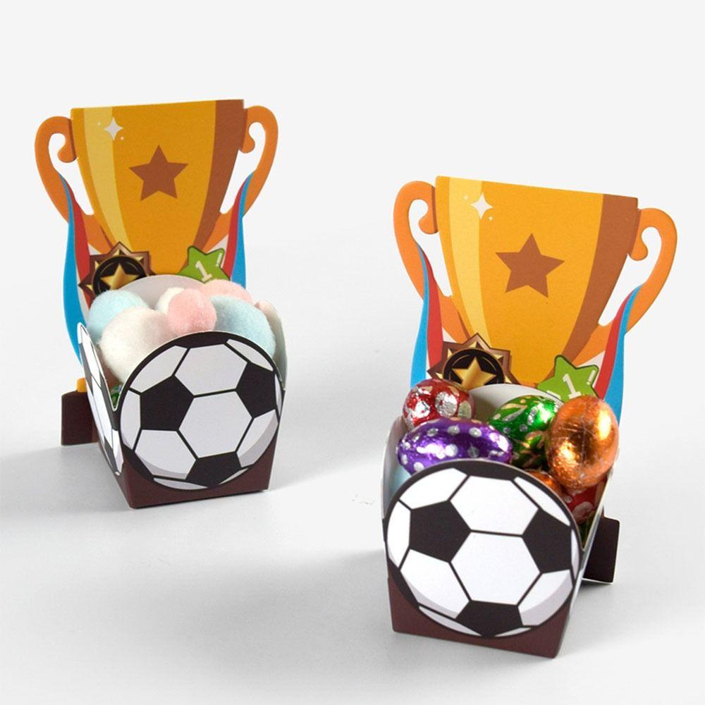 10Pcs/Pack Portable Football Candy Box Cartoon Football Trophy Box  Party Supplies