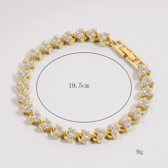 Popular wish ladies roman bracelet AAA zircon crystal bracelet fashion jewelry super flash full diamond