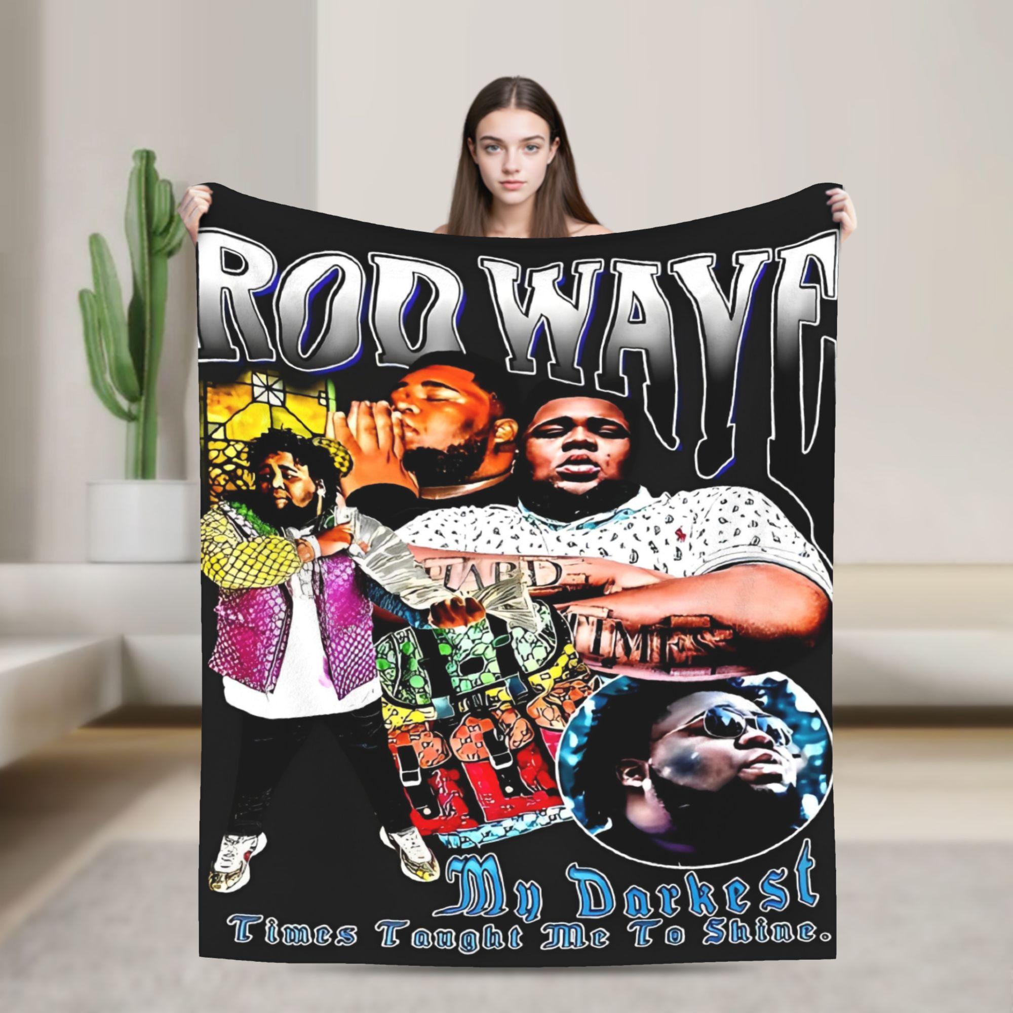 Rapper rod wave  Warm Soft Blanket  Travel Plush Throw Blanket Novelty Outdoor Flannel Bedspread Sofa Bed Cover 75X95CM