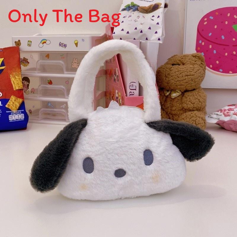 Cartoon White Dog Plush Handbag For Women And Girls Casual Daily Use
