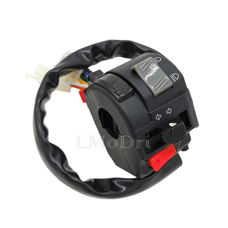 LMoDri 7/8'' 22mm Handlebar Motorcycle ATV Switches Headlight Fog Light Turn Signal Horn High/Low Beam Button in 1 Multi