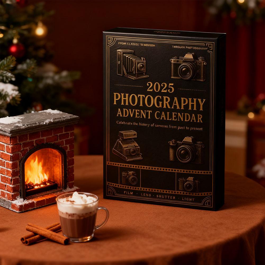 NEUER Fotografie-Weihnachts-Adventskalender Mit 24 2D Flachen Retro-Kamera-Ornamenten Feiertags-Countdown-Kalender Weihnachten Überraschungsgeschenk