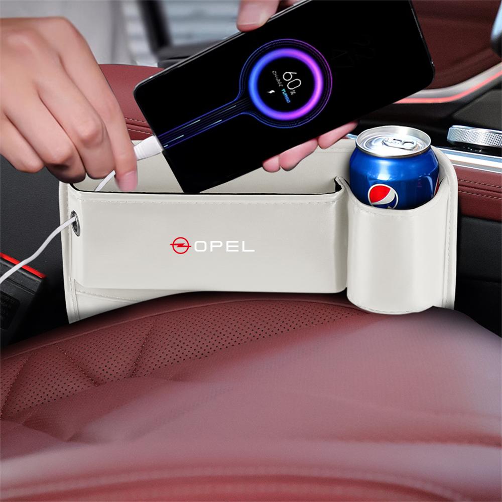 Car Seat Gap Storage Box Crevice Side Organizer With Cup Holder For Opel Zafira B Corsa D Insignia Mokka Regal Car Wheel Hubcap DP2