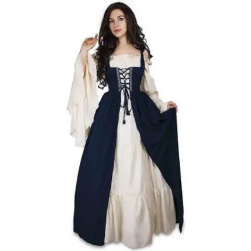 Cosplay ქალთა შუა საუკუნეების რენესანსის კოსტუმი Cosplay Over Suit Dress Vest Victoria Princess Steam Punk Strap Plus ზომა