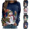 Jersey navideño para mujer, sudadera con cuello redondo, manga larga, informal, navideño