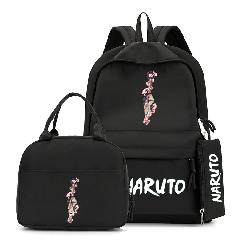 3Pcs/set Anime Naruto Backpack with Lunch Bag for Girl Boy Student Back To School Bookbag Schoolbag Men Women Leisure Travel Bag