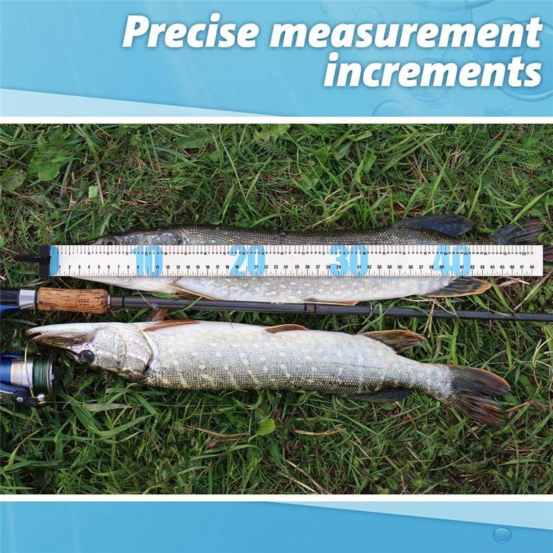 ABWR-2Pcs 47Inch Fishing Ruler Fishing Measuring Tape Tool For Boat Waterproof Portable Roll Up Folding Ruler With Bump Board