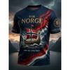 Stile Retro Vichingo Nordico 2026 Maglia da Tifoso Norvegese Casual Calcio Manica Corta Traspirante Asciugatura Rapida Alla Moda per uomo