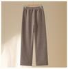 Middle-aged Women's High Waist Velvet-Lined Straight-Leg Warm Wool Pants