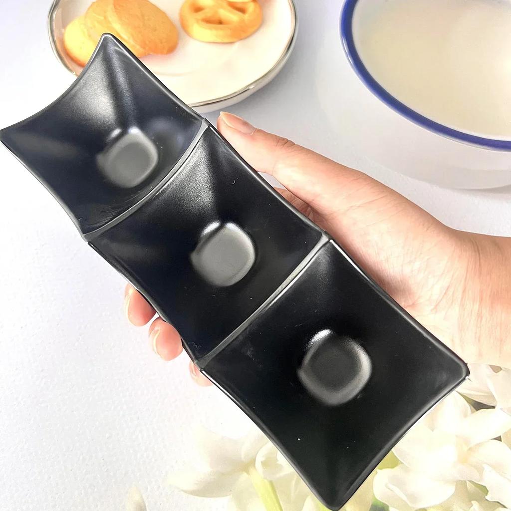 1 Stück - Schwarze Melamin-Saucenschälchen Küchengeschirr Küche Würzteller Sushi Soja-Dip-Schälchen Schüssel für Restaurant