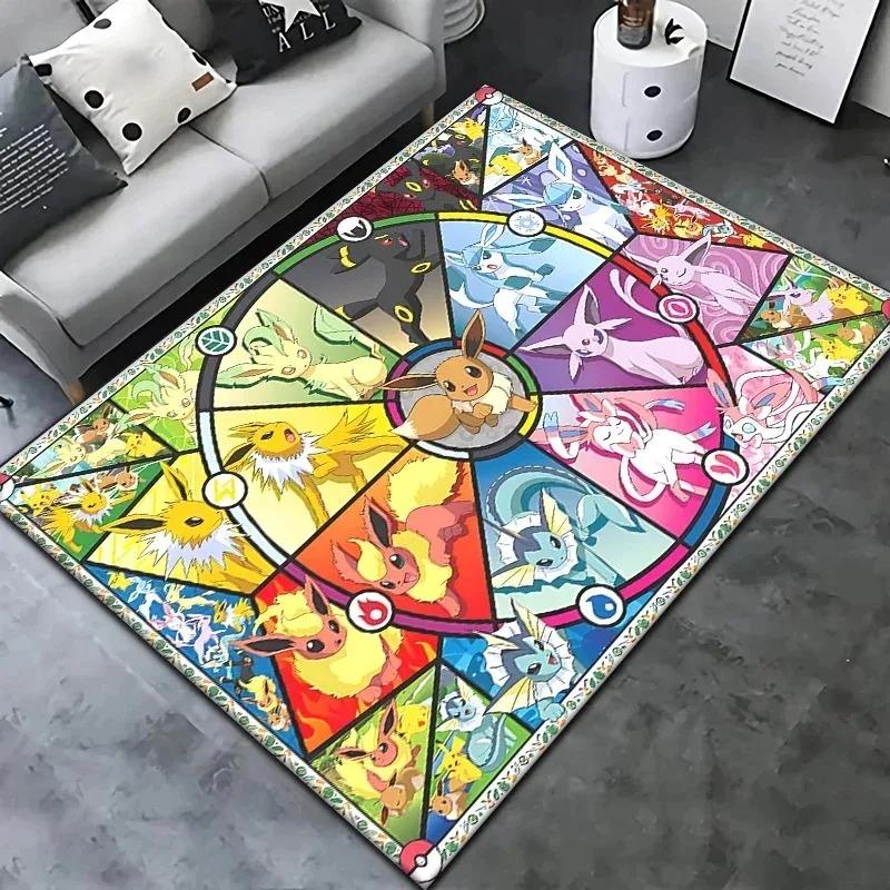 

Cartoon Pokémon Elf Pikachu Carpet Children s Living Room Bedroom Soft Entrance Floor Mat Non-slip Home Cute Decor Rug 40x60cm