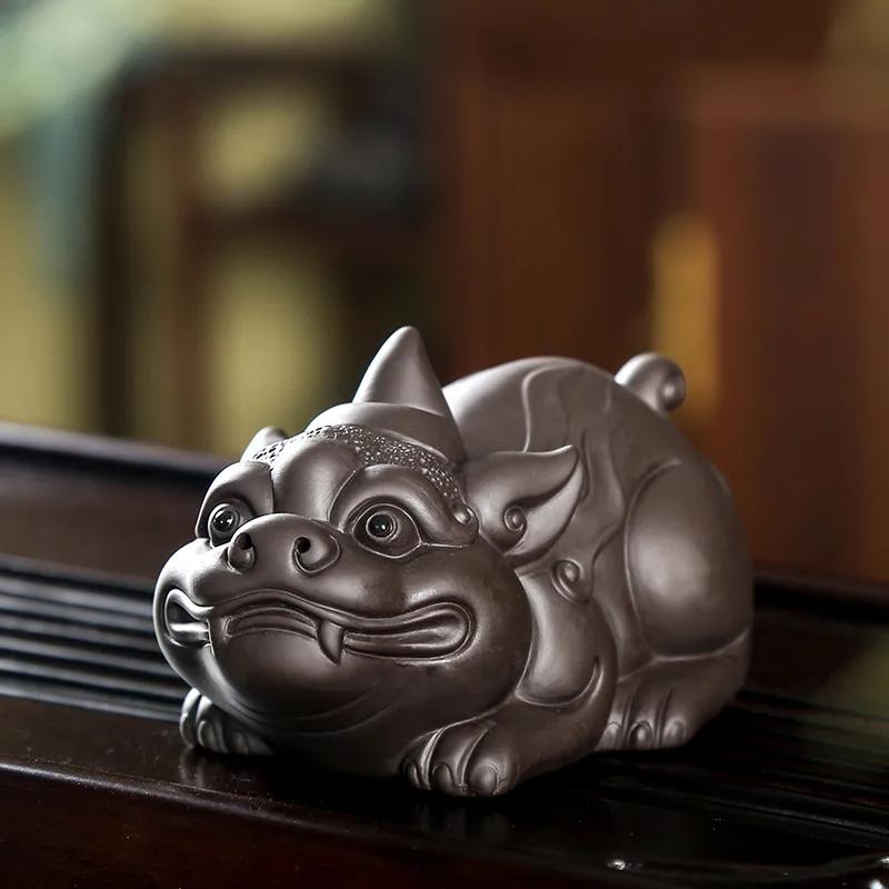 Tea Ornaments Ceramic Boutique Personalized Tea Set Lucky Golden Dragon Turtle Tea Ceremony Zero Matching Tea Pet Mini Tea Set