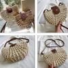 Rattan Semicircle Crossbody Bag Bohemian Beach Bag Trendy Weave Straw Shoulder Bag  Shopping