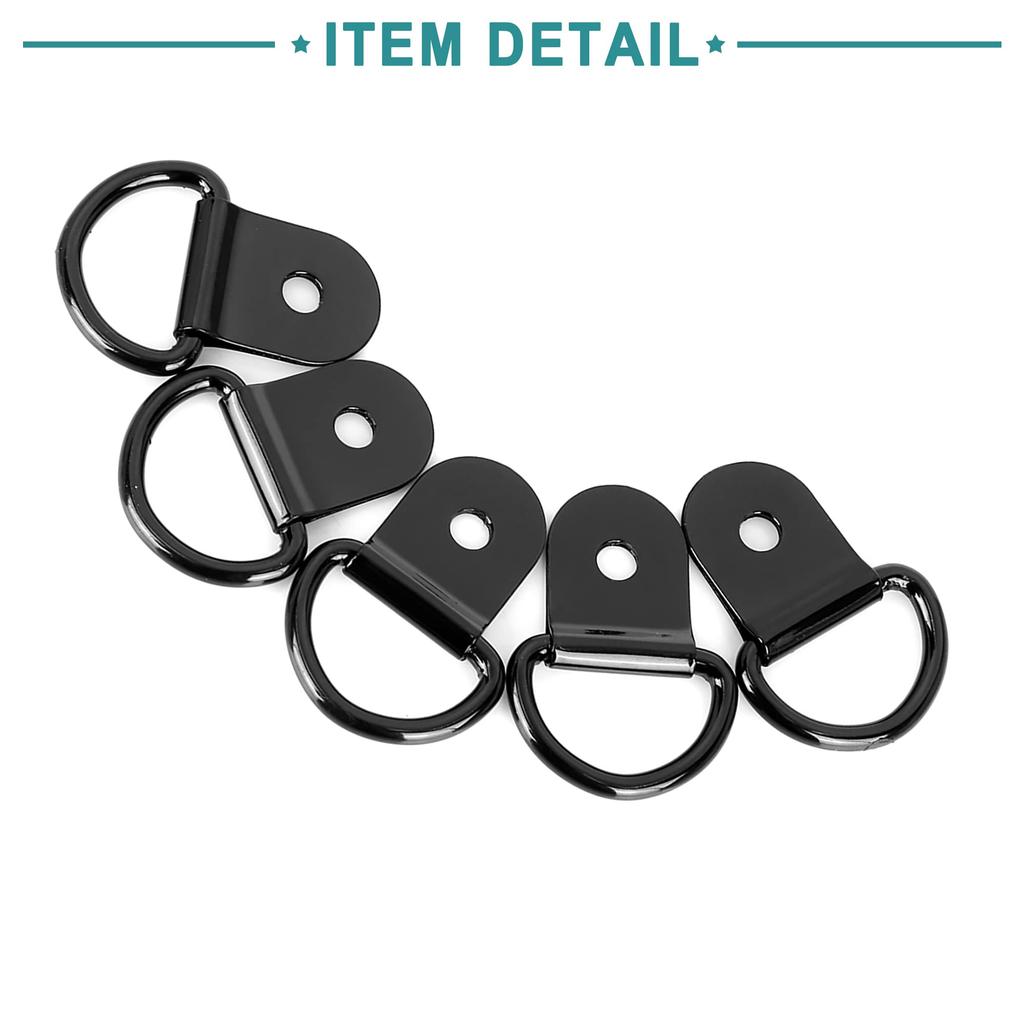 ACROPIX Anclaje de Anillo D para Coche Maletero Automático Negro 20 piezas