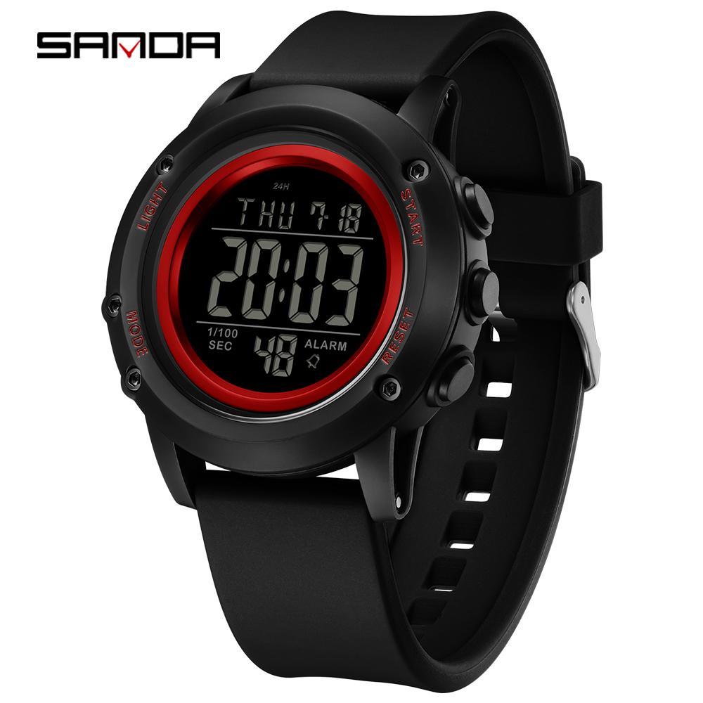 Sanda 2165 Fashion Men's Watch Sports Fitness Running Watch Multi functional Waterproof LED Night Light Digital Watch
