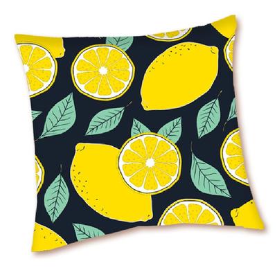 [Q5499] - Designový povlak na polštář 'Citron' žlutý černý - 40x40 cm