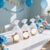 Whaline 100Pcs Baby Shower Clothes Thank You Stickers 2 Inch Cute Blue Clothes Round Adhesive Label Decals for Boy Birthday Party Decorations