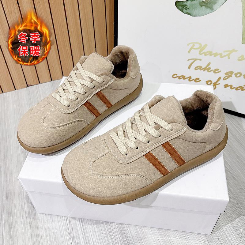 Forrest Gump Shoes Women's Shoes 2025 New Autumn and Winter Popular Versatile Retro German Training Shoes Women's Velvet Casual Board Shoes Women