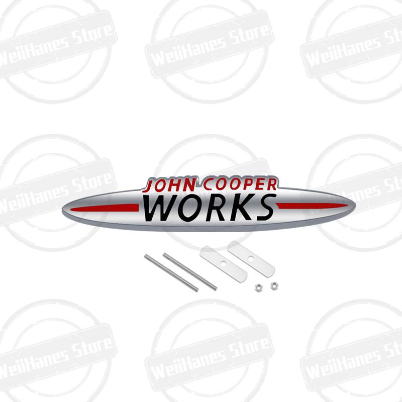 Metallo Per John Cooper Works Mini Cooper S JCW R56 R57 Countryman Clubman Paceman Adesivo Griglia Emblema Badge Carrozzeria Posteriore Bagagliaio Auto