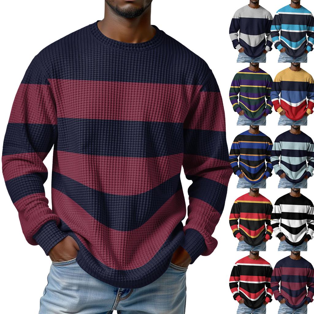 Pánský pletený ležérní pulovr s límcem - Dlouhý rukáv pro každodenní nošení