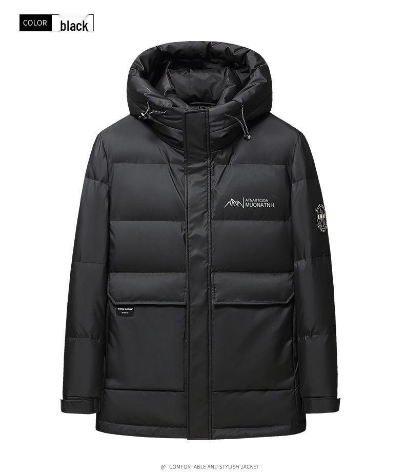 Men's Short Hooded Down Jacket - New Style, Winter Outdoor Casual, Versatile Cold Protection, Warm, Youth, Wash-Free Coat