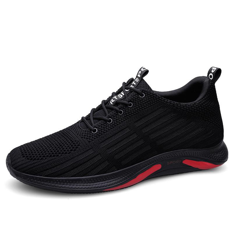 Men's breathable sports shoes soft-soled running versatile men's shoes invisible height increase 7CM thin mesh casual shoes