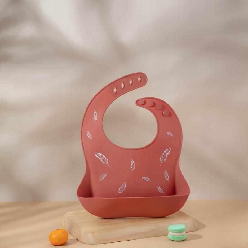 Waterproof Food-Grade Silicone Baby Bib - Leak-Proof, Self-Feeding, Drool Protection