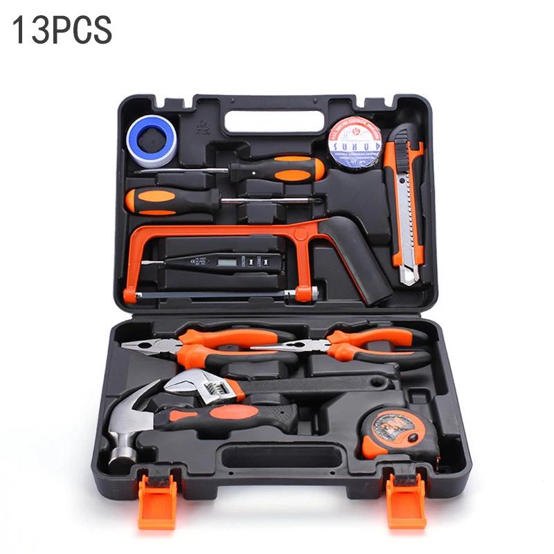 19/43/120 Piece Hand Tool Kit Set with Toolbox MultiFunctional Household DIY Tool Set with Screwdriver Hammer Wrench Pliers Tape