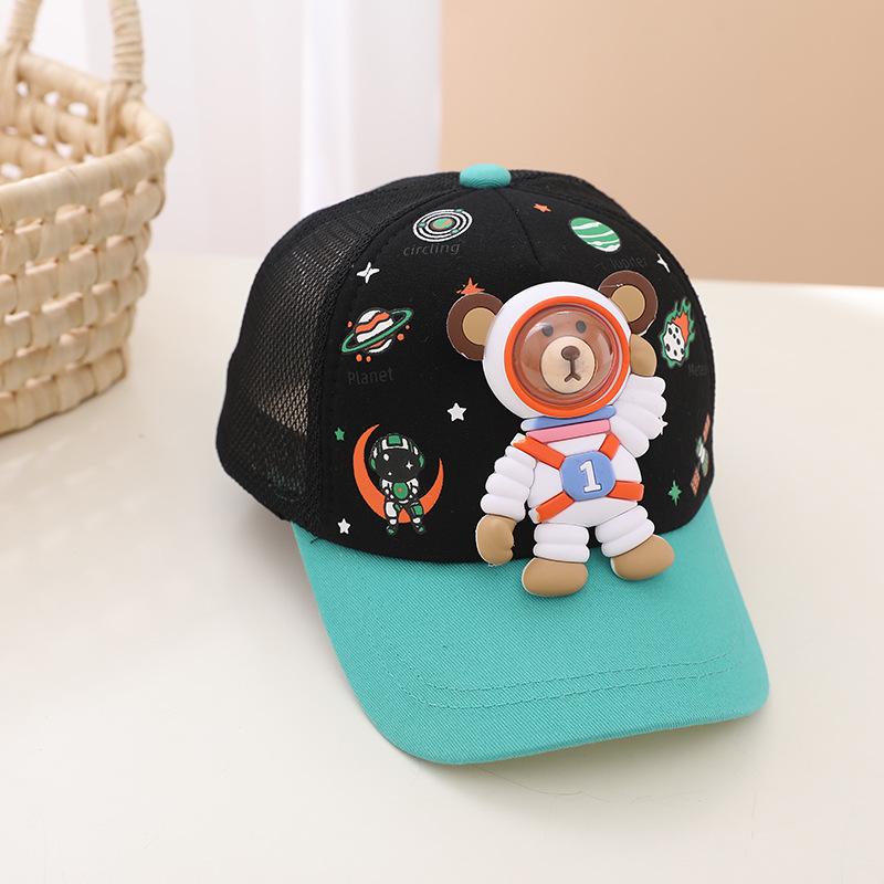 1pcs Kids Fashion Baseball Caps For Cartoon Cute Bear Retro Hip Hop Hat Unisex Street Adjustable Sun Visor Cap