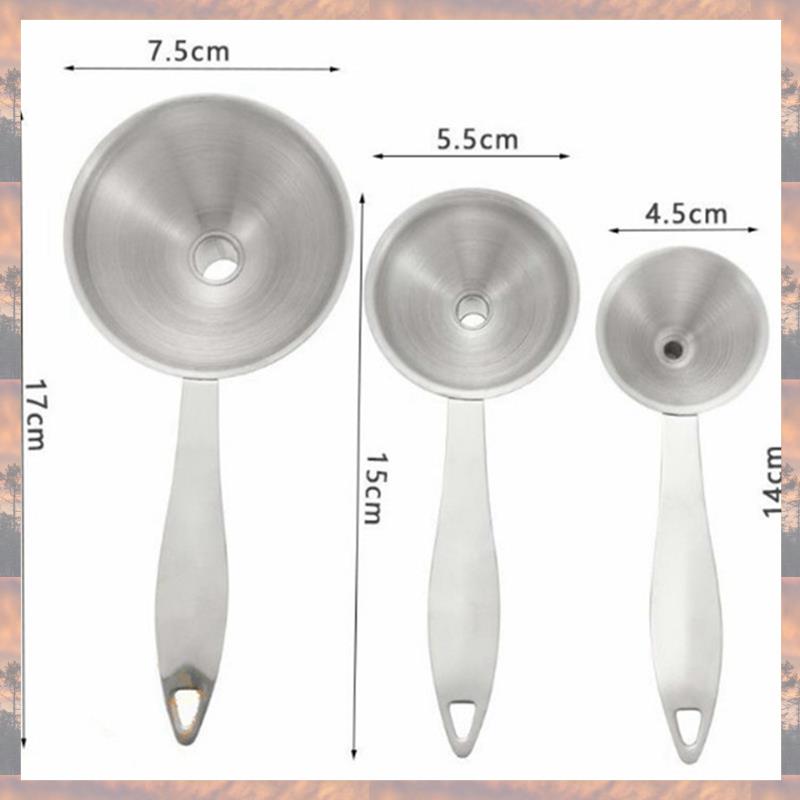 

2025 Trend 6X 3 In 1 Funnels For Filling Bottles Stainless Steel Small Kitchen Funnel Set For Transferring Essential Oils Liquid серебряный